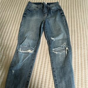 High waist vintage mom jeans boot cut